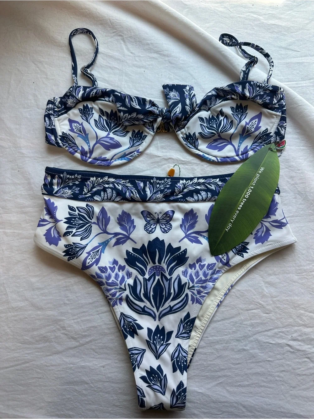 NWT Farm Rio Delicate Tapestry floral butterfly bikini